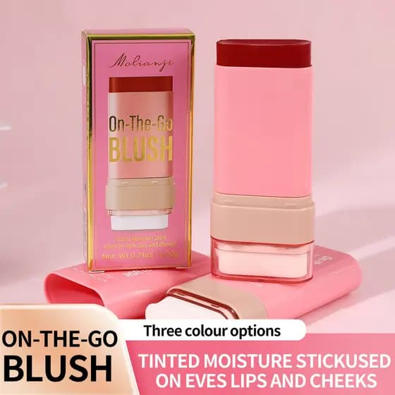 Molianji Blush Stick Natural Nude Maquiagem Contorno Iluminando Tez Rouge Blush on-the-go pincel Blush