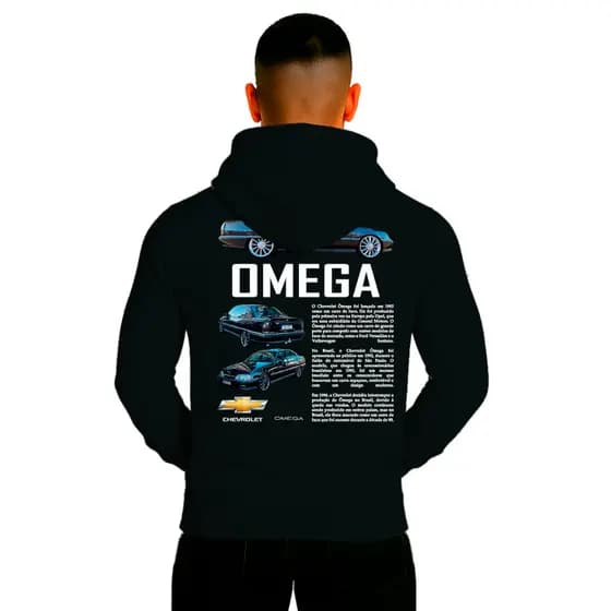 Moletom Unissex Estampa Em DTF Para Amantes De Carros Omega Modelo Casual