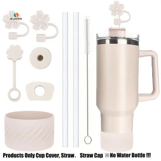 Bota do Silicone da garrafa de água, Canudos de 9mm, Capa de garrafa de água, tampão da Canudo para 1200ml garrafa SUGAW