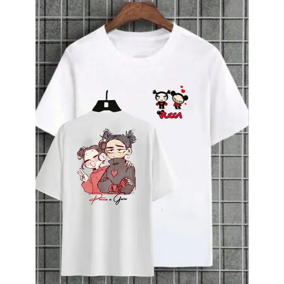 Camiseta Pucca Casalzinho desenho M Blusa fofa unissex T-shirt 100% algodão Camisa