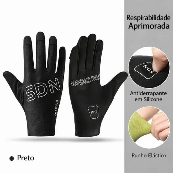 Luvas de Ciclismo Dedo Longo Antiderrapantes com Amortecimento Respiráveis para Pesca e Esportes ao Ar Livre MTB Speed