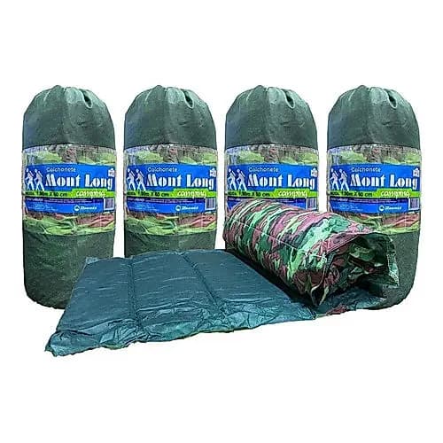 Kit 4 Colchonete Solteiro Camuflado Verde 190x60- Mont Long