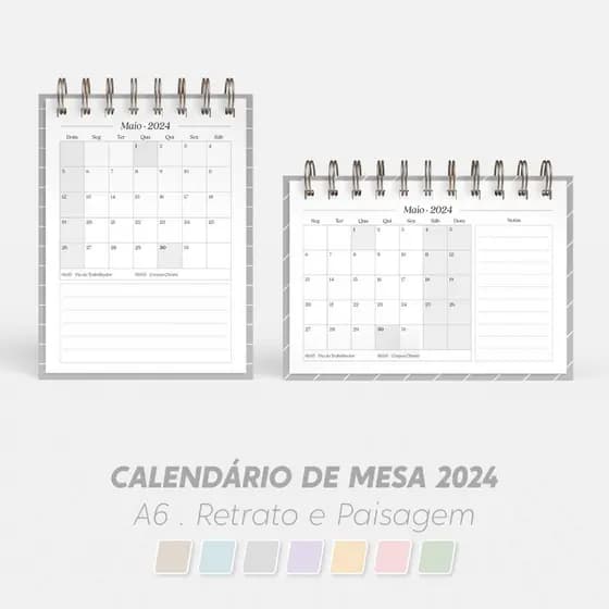 CALENDÁRIO DE MESA 2026- A6 HORIZONTAL PADRÃO - ATUALIZADO
