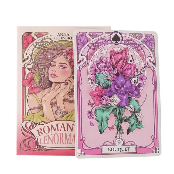 Cartas Oráculo Lenormand Românticas para Iniciantes, Adivinhação, Baralho Oráculo 37 Fithobr 4LQH