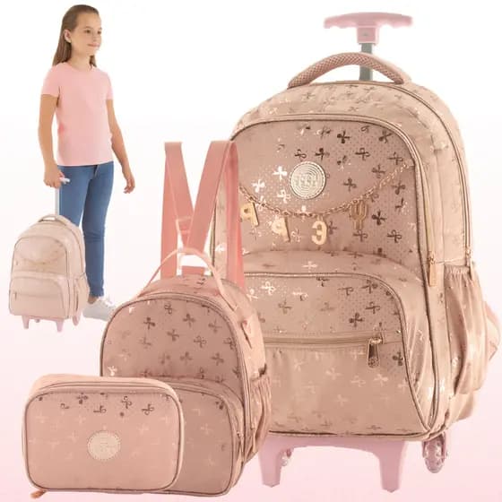 Mochila Escolar Alça Costa Grande Notebook Mochila Rodinha Lancheira Términa Estojo Box Organizador