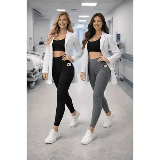 Legging Feminina Premium Cintura Alta com Bolso Zero Transparência Academia Trabalho Conforto