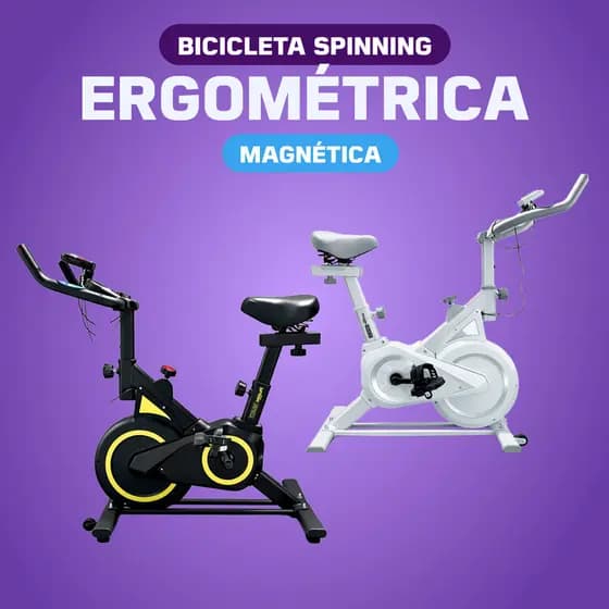 Bicicleta Spinning Magnética Ergométrica Profissional Sensação Inercia 8Kg até 120Kg Preto Branco