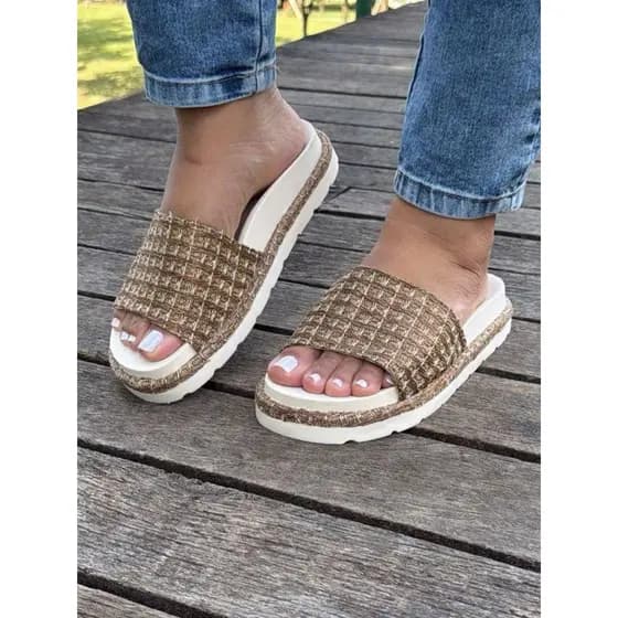 Sandalia Feminina Papete Slide Confortavel Estilosa chic