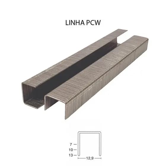 Grampo PCW 50/10 para Grampeador Pneumático - Caixa com 18.720 Grampos Guara Grampos