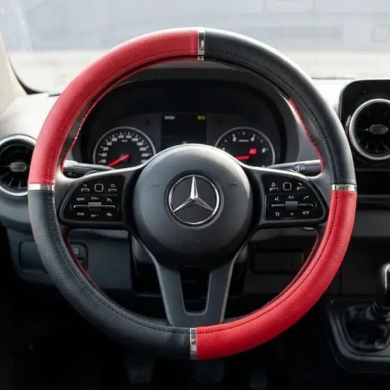 Capa de Volante Protetor Automotivo Compatível com Mercedes Sprinter 42cm Macio Reforçado Cromo Liso