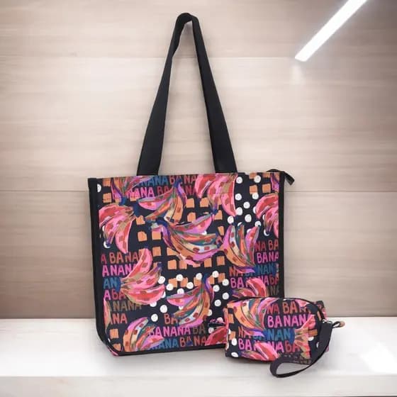 Bolsa Sacola Praia + Necessaire Estampada Promoção