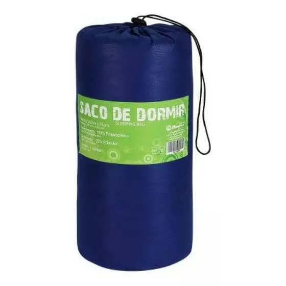 Colchonete Saco Dormir para Camping Com Zíper Campo Praia Azul Solteir Resistente FA Maringá