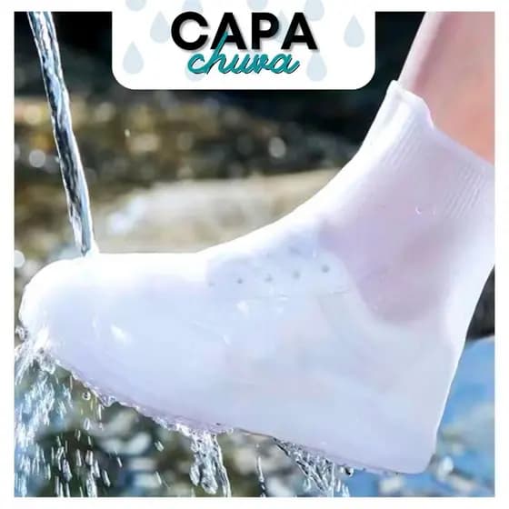 Capa Para Tênis Silicone Chuva Moto e Bike Sapato Com Cano Alto