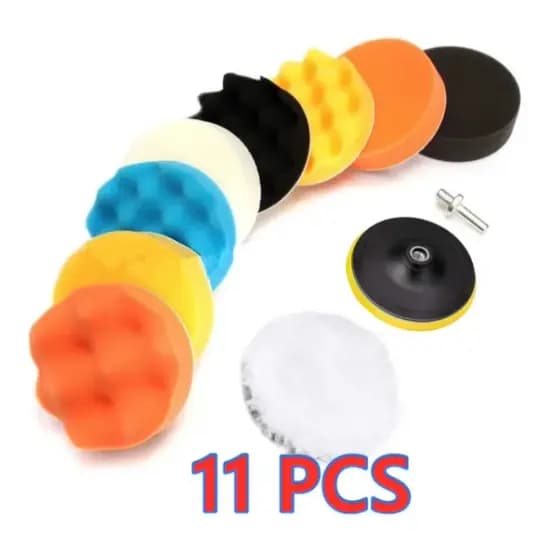 Kit Boinas para Polimento 8 Cm Diamentro Para Furadeira e Politriz Adaptador Pad 11pçs