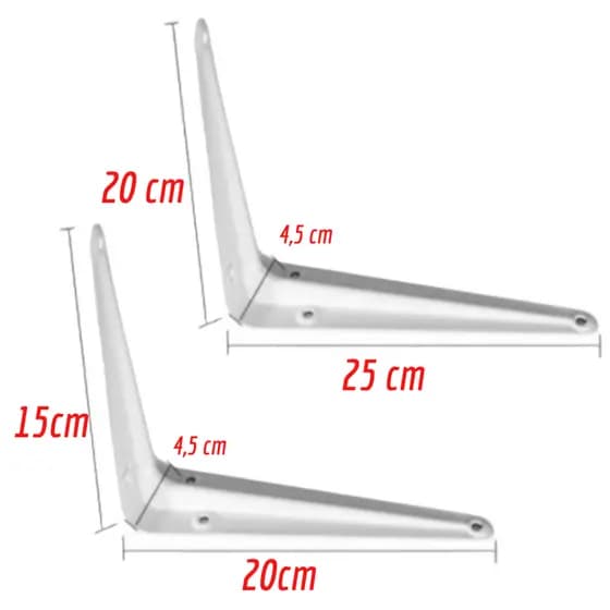 Suporte para Prateleira Cantoneira para Prateleira de até 30 cm de Largura - Mão Francesa