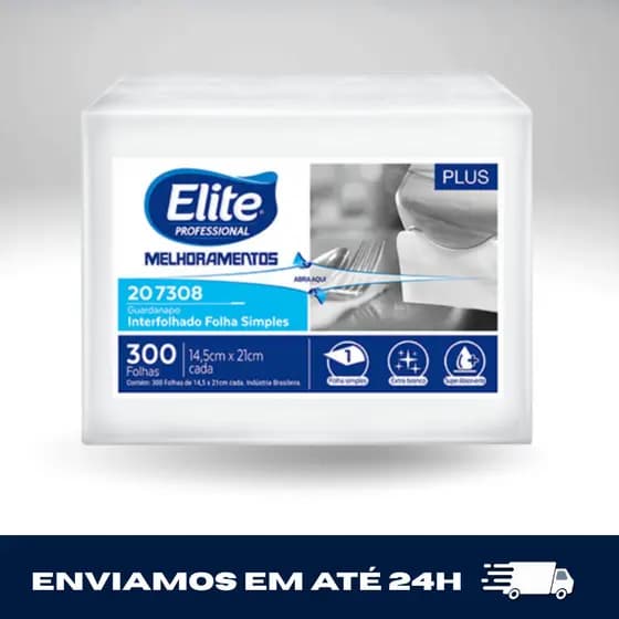 Guardanapo Interfolhado Plus Folha Simples 300 Unidades