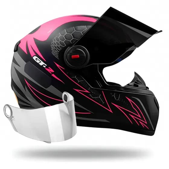 Capacete Feminino Fw3 Gt2 Preto Fosco Mais Viseira Fumê
