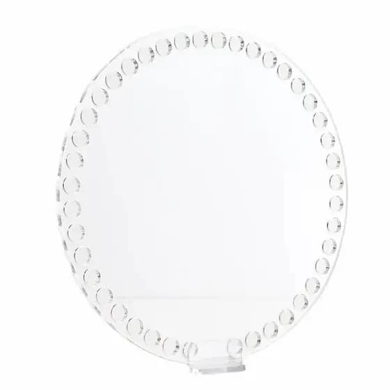 Base Acrílica Cristal 35cm para Crochê Redonda com furos – Artesanato e Sousplat DIY