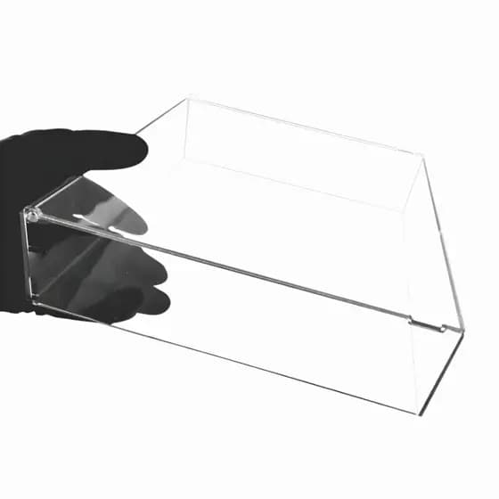 Caixa Acrílica com Tampa Articulada Multiuso – Organizadora Transparente para Maquiagem, Joias e Acessórios 20X15X5CM