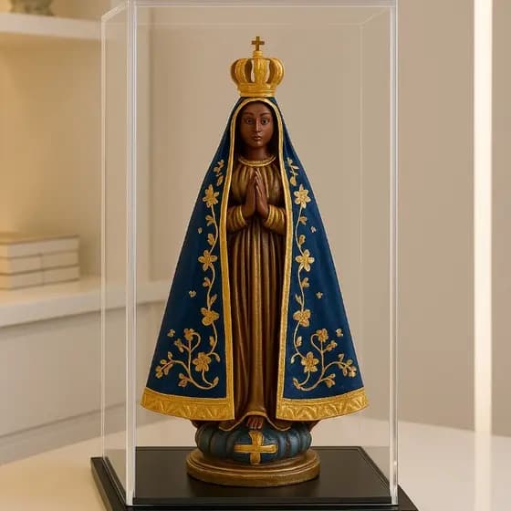 Cúpula em Acrílico 25x12x12cm para Nossa Imagem religiosa– Protetor Decorativo Transparente