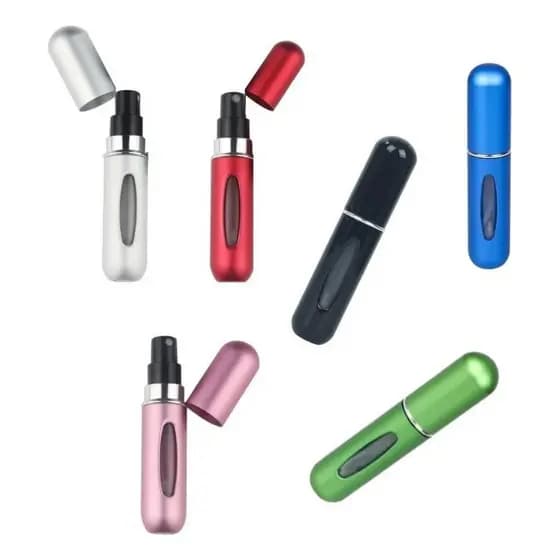 Kit 2 Porta Perfume Recarregável Frasco Mini 5ml Portátil Atomizador Bolsa Viagem Bolso Mochila