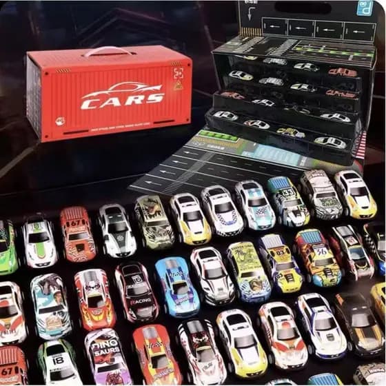 Kit 48 Carrinhos de Atrito com Pista, Brinquedo Educativo Colecionável - Presente Perfeito🎄🎁