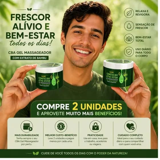 Kit 2 Gel Massageador Cosmetics Bio Active System BioInnova 250 gr.