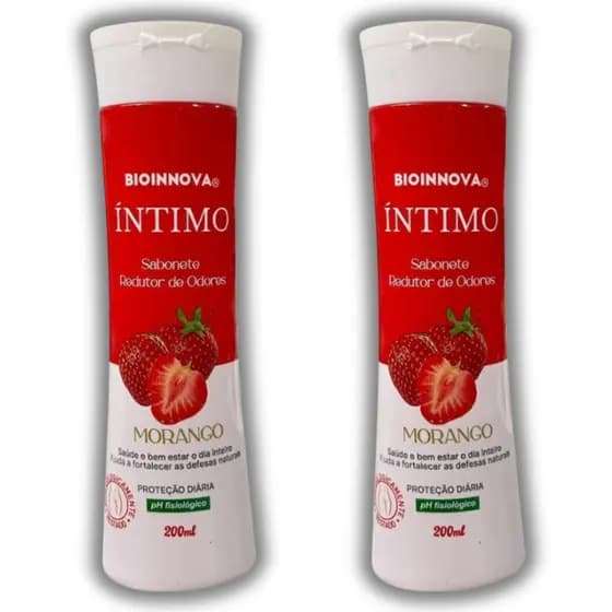 Kit 2 Sabonetes Intimo Morango BioInnova 200 ml