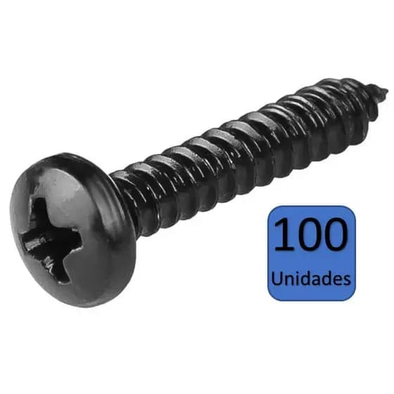 100 Parafusos Soberbo Médio 4,2 x 22mm Preto