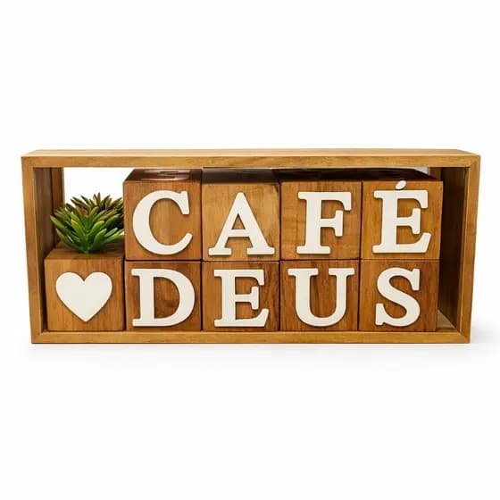 LETRAS DECORATIVAS COM CAIXA ESPELHADA PAZ PAI DEUS DOG VIDA PRESENTES