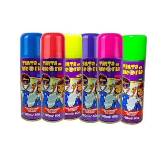 TINTA DA ALEGRIA COLORIDO 150ml SPRAY TEMPORÁRIO CABELO MALUCO CARNAVAL E FESTAS