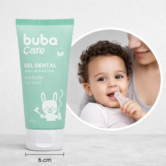 Gel Dental Infantil Sem Flúor com Escova Massageadora Buba Care