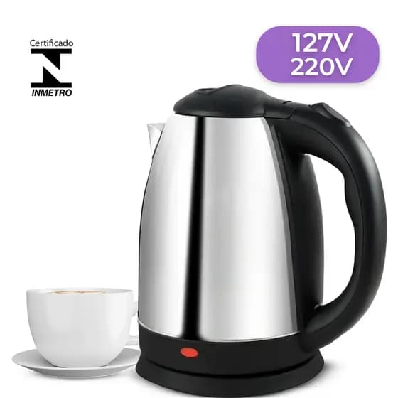 Chaleira Elétrica Térmica Bule Com Tampa Inox 1,8L OU 2l