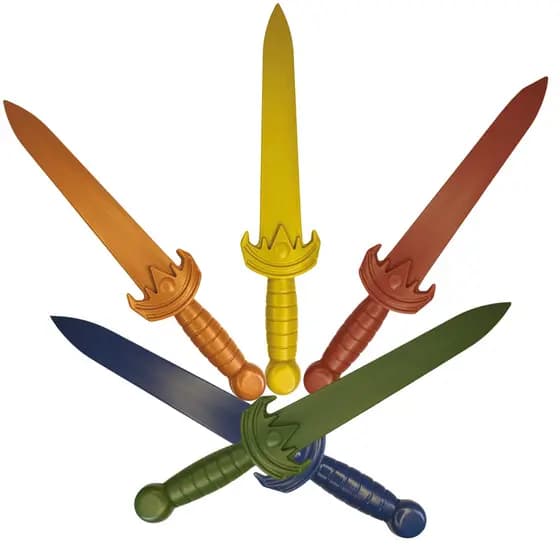 Kit 5 Espadas Heróis de Plástico Infantil - Cores Sortidas