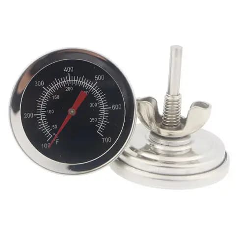 Termômetro Analógico Circular em Aço Inox – Para Churrasqueira e Forno