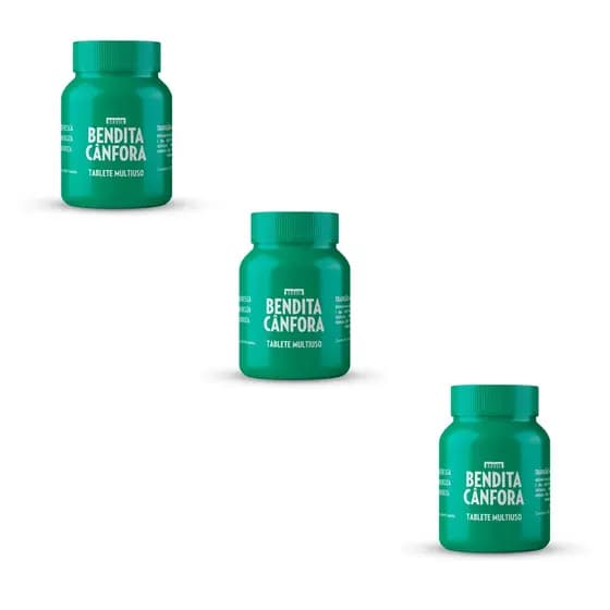 Kit 3 Bendita Cânfora Pote Com 30 Tabletes - Bravir