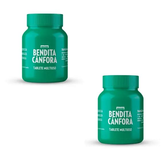 Kit 2 Bendita Cânfora Pote Com 30 Tabletes - Bravir