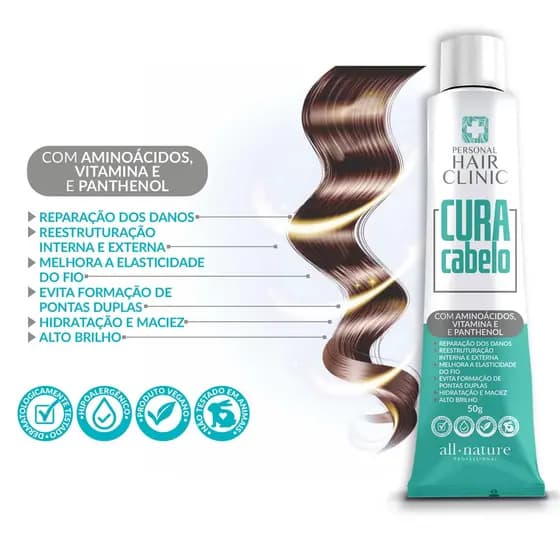 Cura Cabelo Personal Hair Clinic Tratamento Capilar em 10 Minutos - All Nature