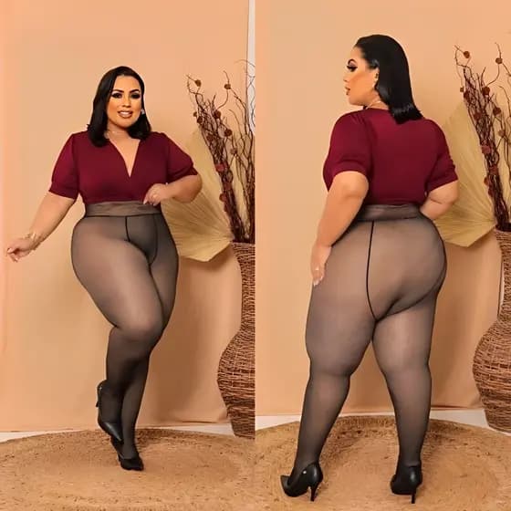 Meia Calça Térmica Plus Size Postura única Tucida de Lã Sransparente par Peça Quente De Iem marcerno
