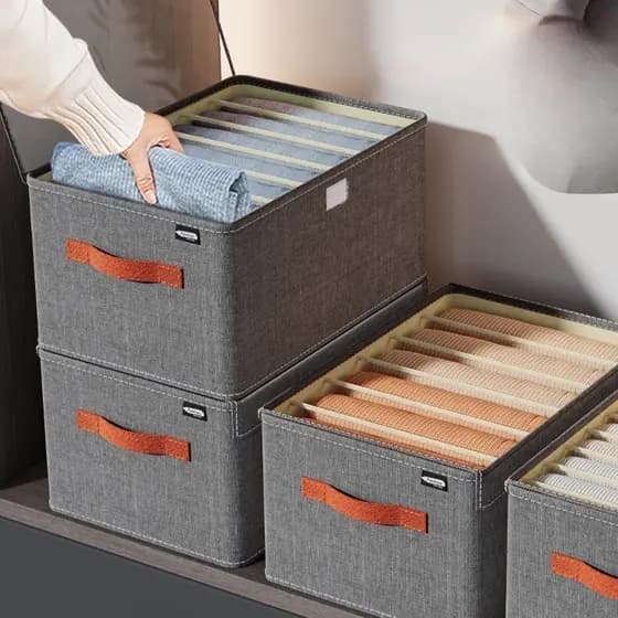 1PC Caixa De Armazenamento De Roupas Guarda-roupa Útil Jeans Camisa Quilt Titular De Armazenamento Organizador De Guarda-roupa Reutilizável