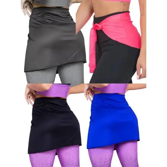 Kit com 4 Tapa Bumbum feminino Com amarração Saia Tampa Bumbum Academia