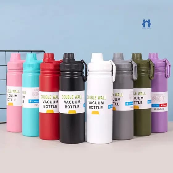 Garrafa Térmica 600ml ou 800ml Inox 304 Squeeze Isotermica Quente e Frio com Trava de Alça
