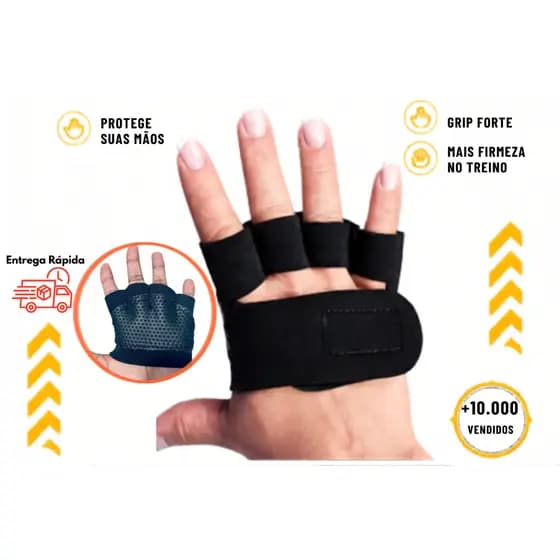 Luva de Academia Meia Luva Antiderrapante Protege Calos Treino Musculação Crossfit Par de luva
