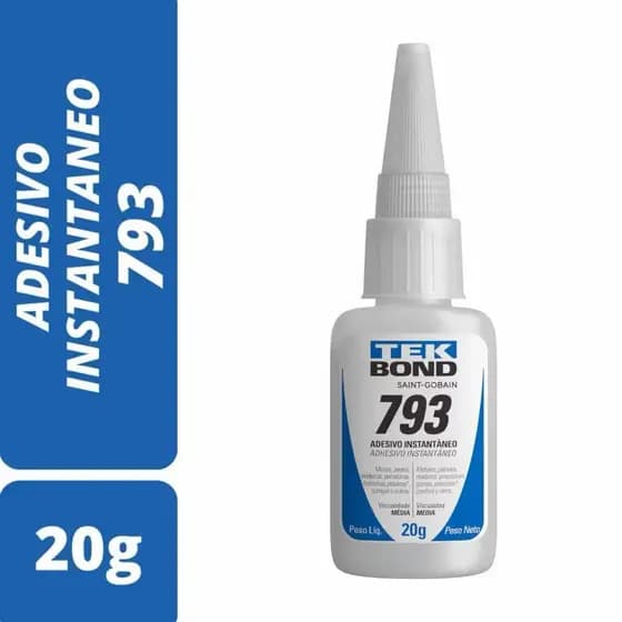 Colas Instantâneas TekBond 793 20g – Fixação Ultra Forte Para Unhas Postiças/Fibra e Pedrarias.