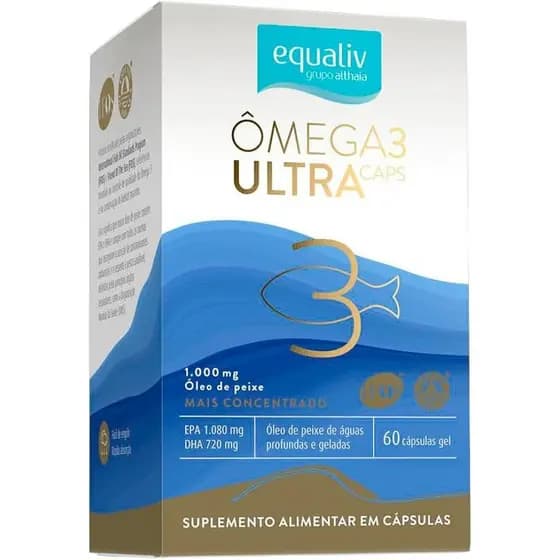 Omega 3 Ultra 60 Capsulas 1000Mg - Equaliv - Vitamina E