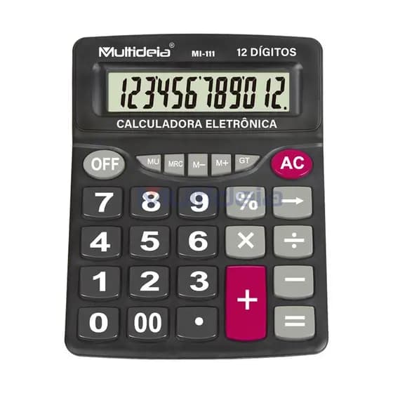 Multideia Calculadora Eletrônica Digital Com 12 Dígitos MI-111