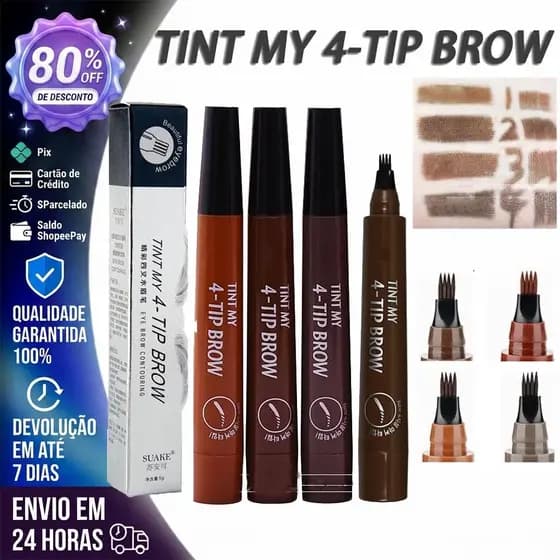 Lápis De Sobrancelha Com 5 Cores Lápis Para Sobrancelhas Textura Líquida CabeçaDe Escova De 4 Pontos