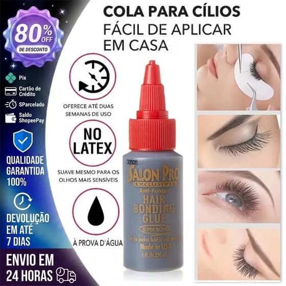 Cola Profissional Salon Pro para Extensão de Cílios Salon Pro Anti Fungos/Cola Cabelos