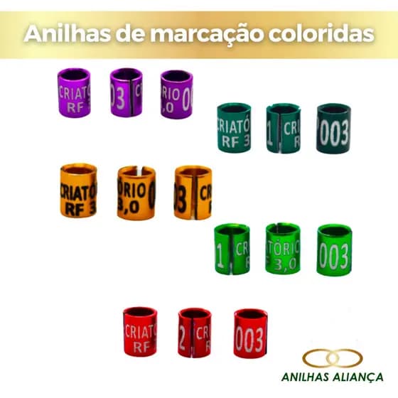 10 Anilhas De Marcação Personalizada Aliança FECHADA (Tarim 2.5mm)