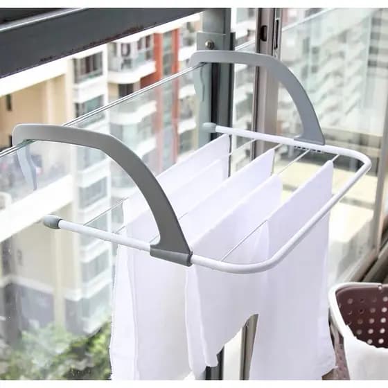 Varal Portátil de Janela e Porta Para Apartamento Secador De Roupas Prático e Retrátil Varal de Pendurar